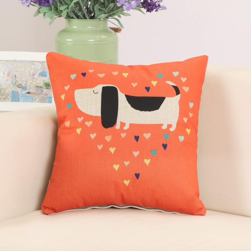 YunJeude Cushion Set of Nordic Geometric Different Zipper Pattern Animal Pattern Covers, 45x45cm, 4, Style, Double-Sided Print, Pattern, Patterns,