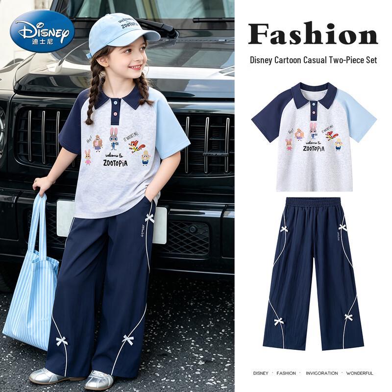 Disney Girls Zootopia Summer Polo & Wide-Leg Pants Set 130