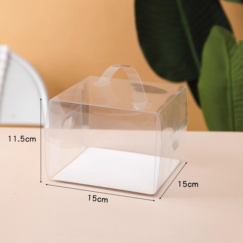 Transparent Portable Dessert Box Cake Paper Cup and Puff Pastry Thousand Layer Packaging Box Mini Baking Packaging Box Multifunctional Display Packag