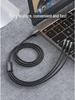 PISEN 3-in-1 Braided Fast Charging Cable for Apple and Huawei Devices