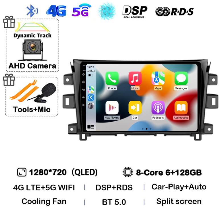 Android 14 Carplay Auto 360 Cameră Pentru Nissan NAVARA Frontier NP300 2011 - 2018 Multimedia Video Player GPS Radio Auto DSP Stereo