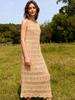 Hot Selling European & American Style Solid Color Knit Beach Maxi Dress - Round Neck, Sleeveless, Sexy.