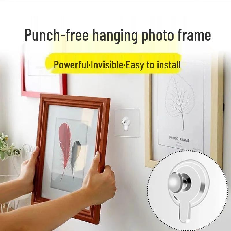 Wedding Photo Invisible Wall Hook - No-Punch Strong Adhesive Seamless Nail