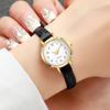4PCS/Set Fashion Women Leather Strap Quartz Watches Casual Small Arabic Dial Wristwatch For Ladies Clock Relojs