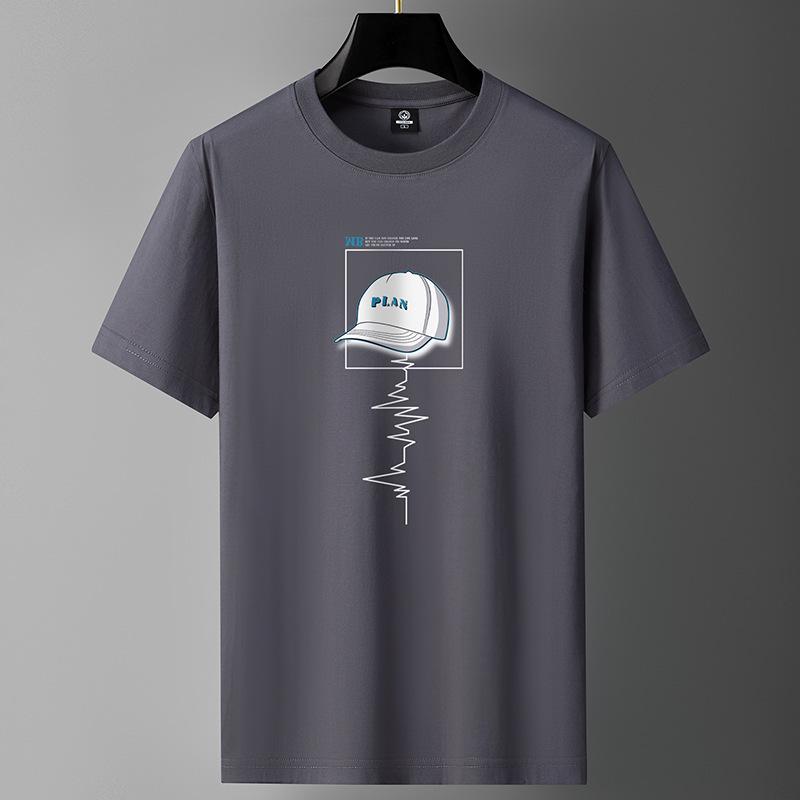 Men's Cotton Loose-Fit Short-Sleeve T-Shirt - Stylish Casual for Teens and Students