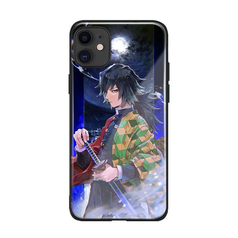 Giyu Tomioka Kimetsu no Yaiba silikonové sklo Kryt pouzdra na telefon pro iPhone SE 6 6s 7 8 Plus X XR XS 11 12 mini Pro max