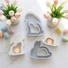 Non-Stick Candle Holder Mold Flexible Rabbit Ornament Mold Silicone Rabbit Mold  Festival Decor