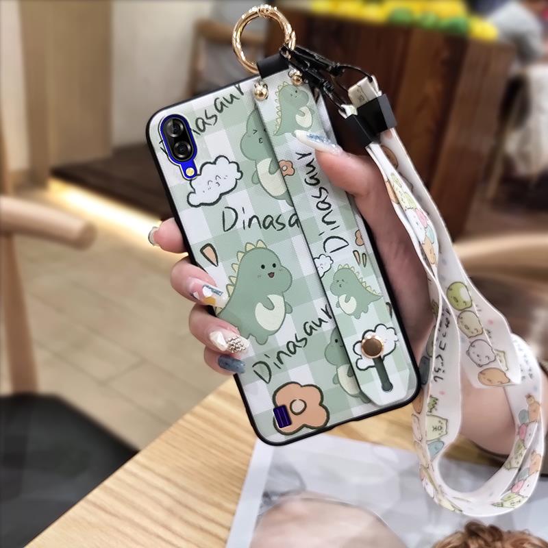 Shockproof Wrist Strap Phone Case For Blackview A60 Soft case Back Cover Waterproof Kickstand Ring Silicone Lanyard Cute