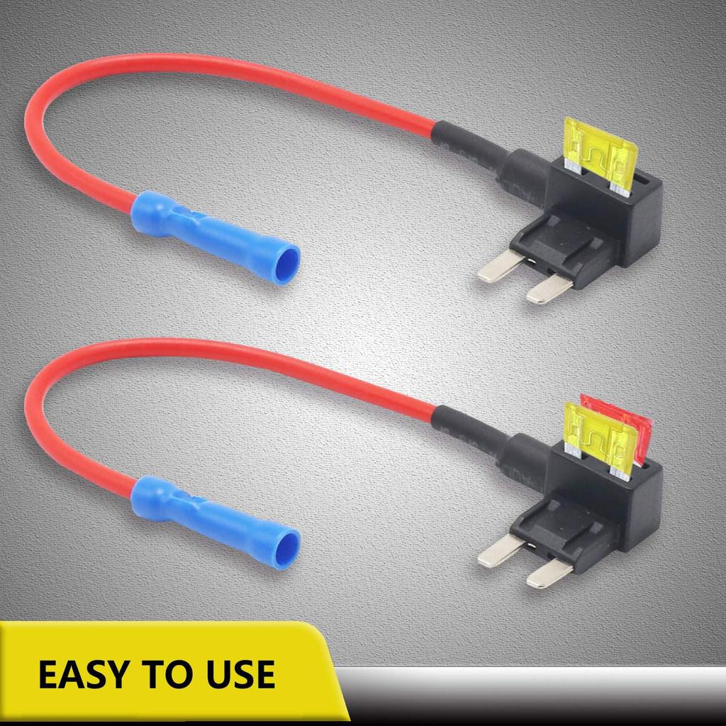 FT2-10 10 Pack 12V Car Add-a-Circuit Fuse Tap Adapter Mini ATS Blade Automotive Fuse Holder with 10pcs 10A, 20A Fuses