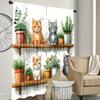 2PCS Digital Printed Curtains, Cat In Flower Pot Cute Kitty Botanical, Window Treatments for Living Room Bedroom Home Decoration
