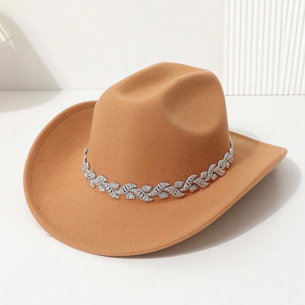 Western Cowboy Top Hat Men's and Women's Casual Top Hat Party Jazz Hat Felt Hat