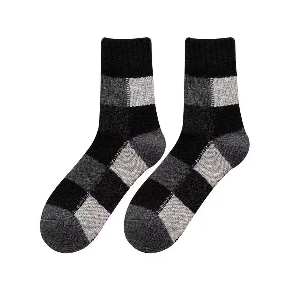 

Fashion Thickened Warm Winter Socks Breathable Colorblock Floor Socks Comfortable Soft Home Socks Unisex One Size чорний