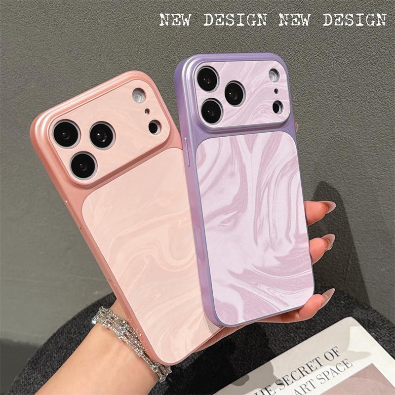 Fashion Velvet Matte Ripple Texture Gradient Phone Case For Apple iPhone 17 16 15 14 Plus 13 12 11 Pro Max Shockproof Soft Cover