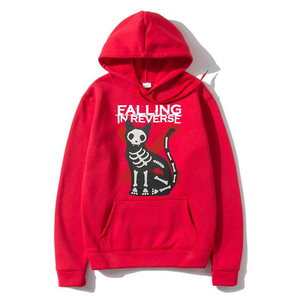 

Falling in Reverse Кот Графический Гот Принт Худи мужская Мода Осень флисовая толстовка С длинным рукавом одежда Обычная Спортивная одежда S
