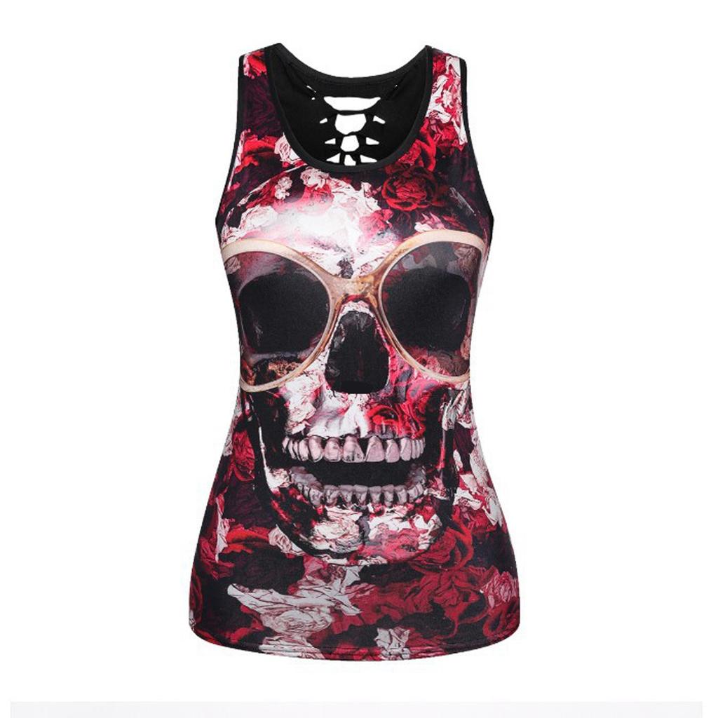 Chemises amples décontractées pour femmes, bretelles Spaghetti, sans manches, imprimé mignon, Camisole, débardeur
