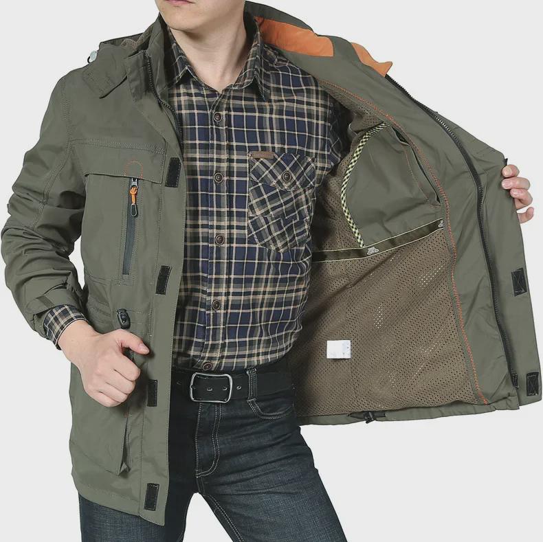 Men's Autumn/Winter Outdoor Jacket, Plus Size, Medium-Long, Thick Velvet, Breathable