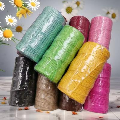Rollo de Cuerda Fina de Cáñamo de Color de 2 mm de 100 Metros Cuerda para Etiquetas DIY Decoración de Fotos de Botellas de Vidrio, Materiales de Belleza para Jardín de Infancia