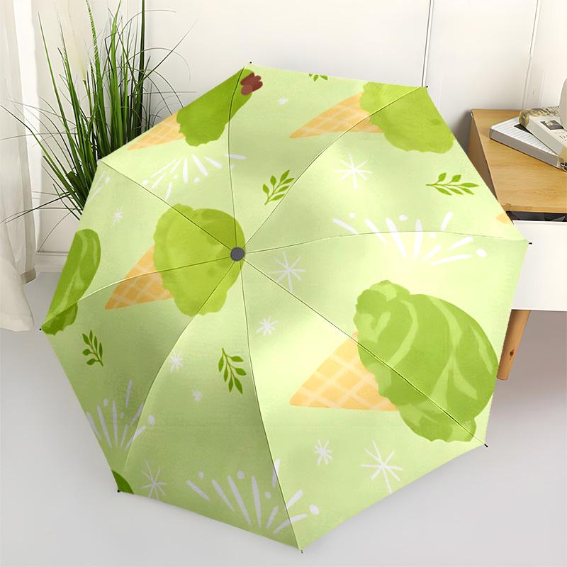 

1pc Ice Cream Pattern Automatic Open/close Folding Umbrella, Compact Portable Travel Umbrella, Durable Construction yy251230150