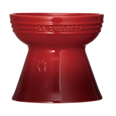 Le Creuset High Stand Pet Cherry for Dogs and Japanese Bowl, Red, Cats, Stain-resistant, Microwave-safe [Official Product]