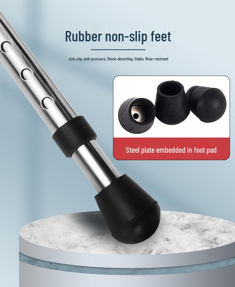 Elderly Non-Slip Folding Cane Stool with Light - Portable Lightweight Hiking Aid