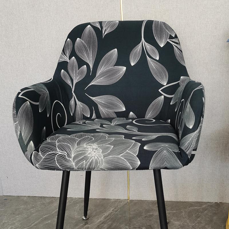 European Style Printing High Arm Chair Cover Elastic Dining Adjustable Armchair Cover Hotel Bar Seat Slipcover Home Decoration 2370₽