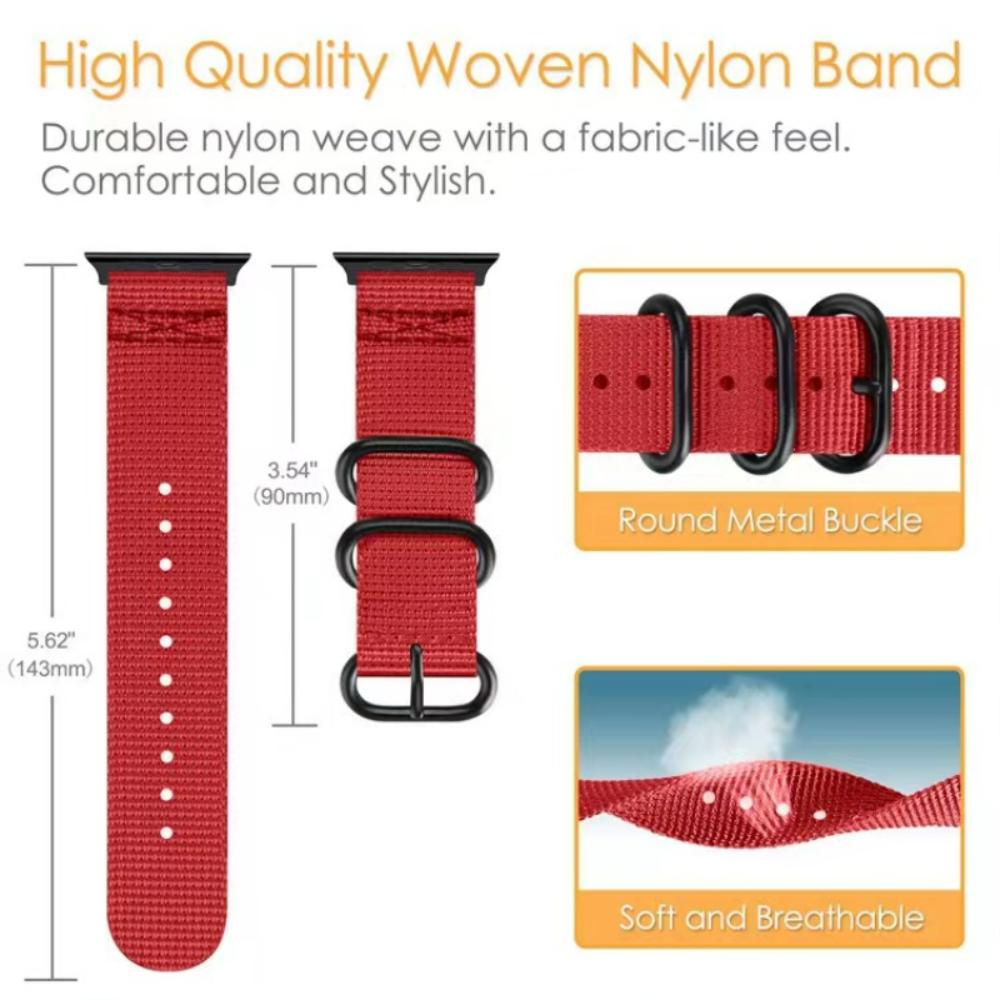 Nylon Strap for Apple Watch Ultra 2/3 49mm Band 46mm 42mm 45mm 41 44 40mm Canvas Bracelet iWatch Series 11 10 9 8 7 6 5 SE Belt