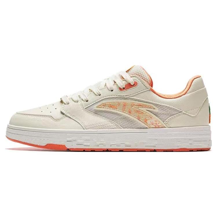 New Anta Lightweight Low Top Skateboard Shoes Men's Beige White Orange 112338053-2