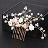 Handmade Gold Crystal Pearl Wedding Hair Combs Hair Accessories for Bridal Headpiece Combs Women Wedding Hair Jewelry Headwear