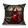 Renaissance Pre-Raphaelitism William Morris Round Stained Glass Window Elegant Lady Girl Decoration Pillow Case Cushion Cover