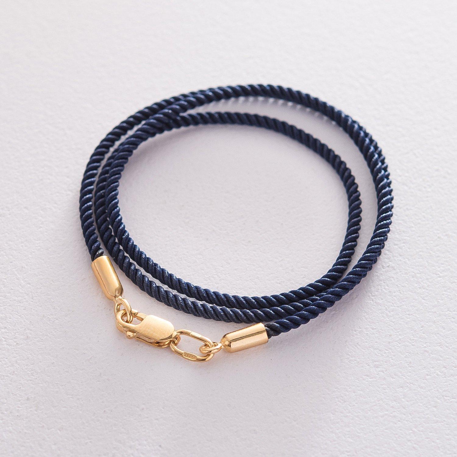 

Шовковий шнурок зі срібною застібкою (позолота) Oniks 30 срібний