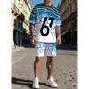Summer Men's Animal 3D Digital Printing Two-piece Set Street Casual Fashion Breathable Comfortable Sports Loose Large Size Sports Wear