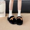Internet Celebrity Bag Head Half Slippers Women's Outer Wear 2025 Autumn and Winter New Heightened Thick-soled Fluffy Shoes Home Warm Cotton Mop