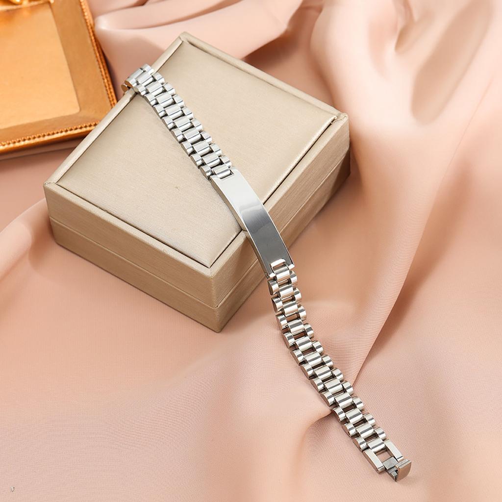 Personalized Custom Ladies Stainless Steel Bracelet Zipper Adjustable Vacuum Round Bracelet