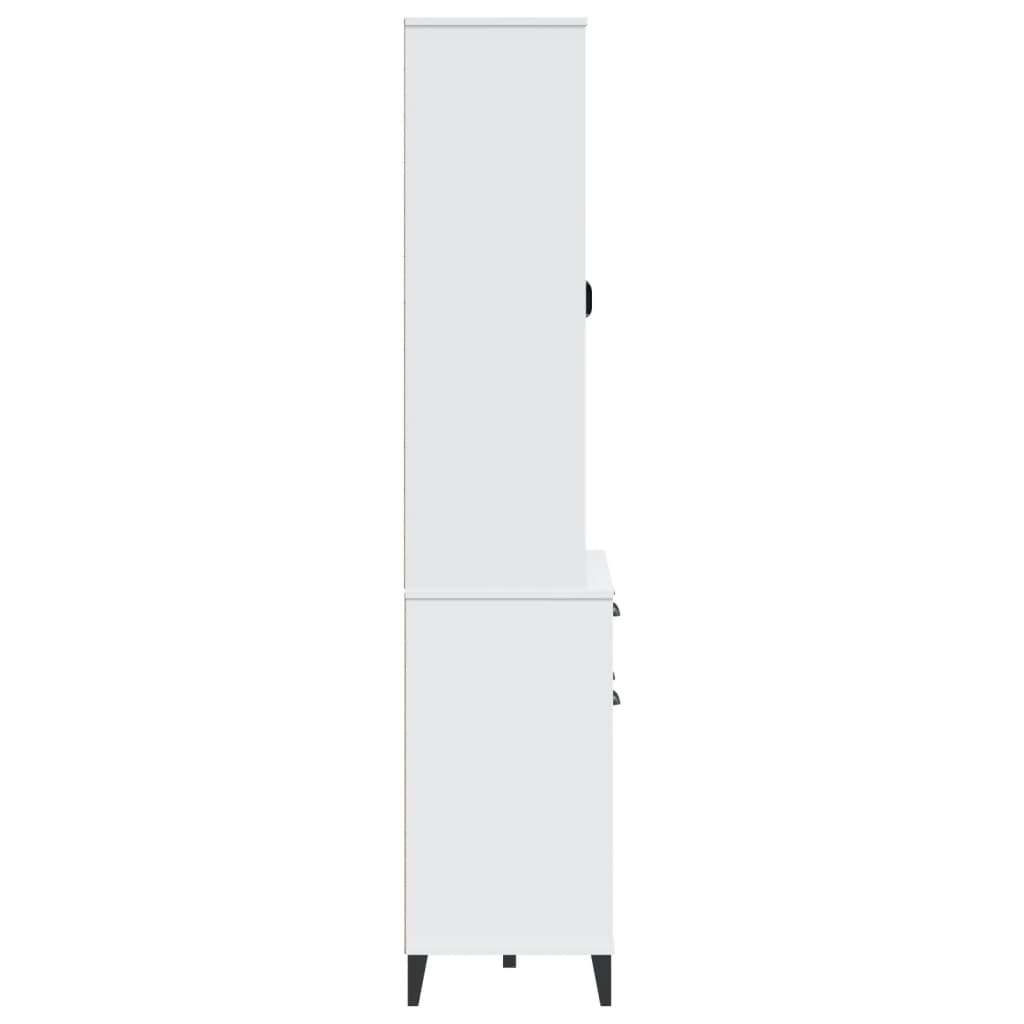 Highboard VIKEN White 80x40x190 cm Solid Pine Wood