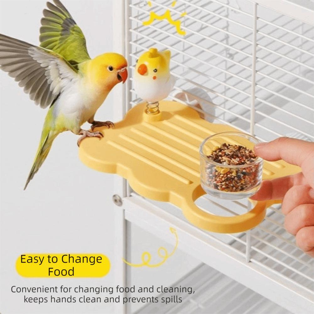 Rectangle Bird Cage Stand Toy Anti Slip Birdcage Food Bowl Hanging Feeding Platform Aviary