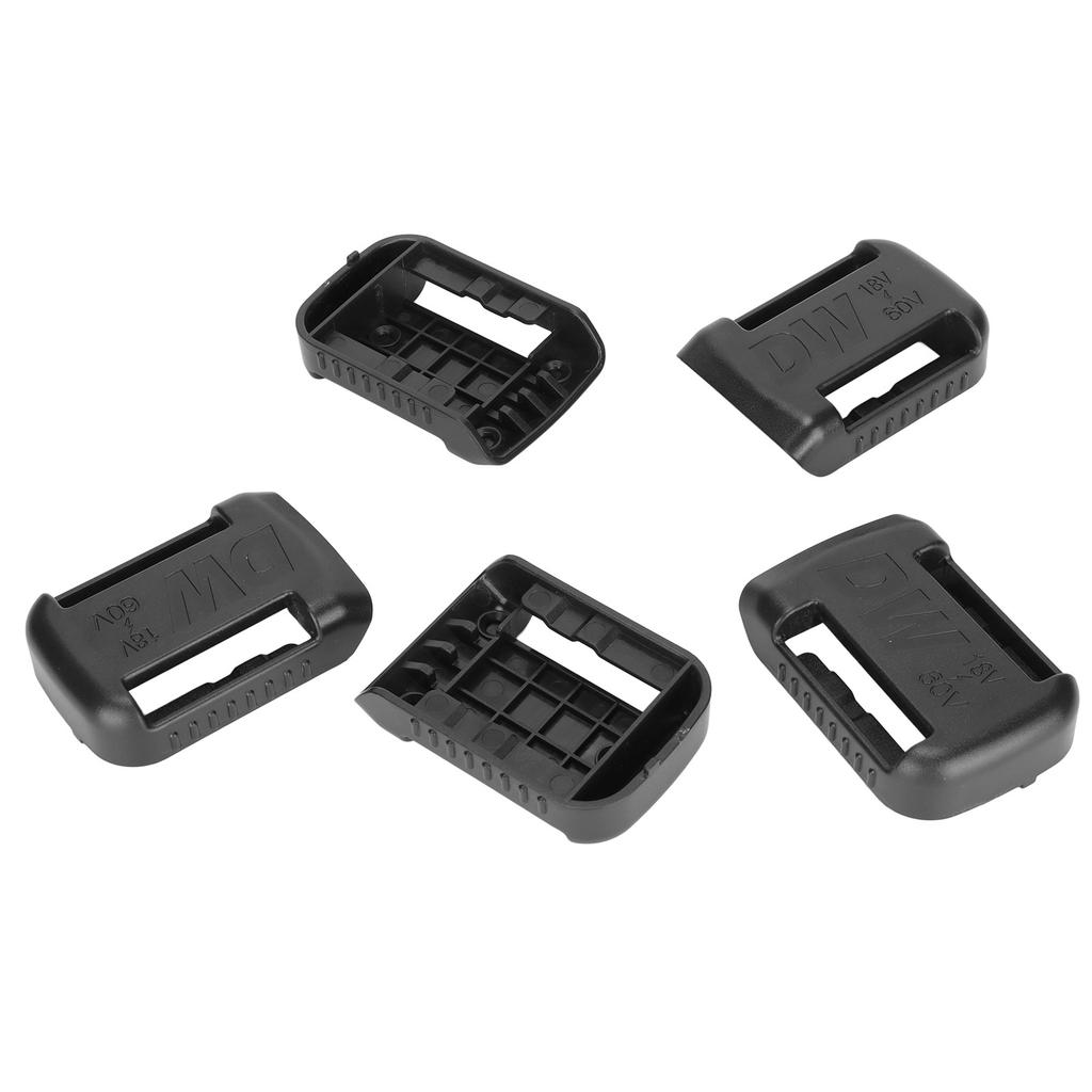 5pcs Lithium Battery Holder Portable Power Tool Battery Storage Rack with Countersunk Screw Holes Bracket for DW Black