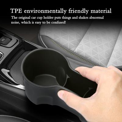 For Chevy Chevrolet Bolt EUV/EV 2022-2024 Cup Holder Storage Box TPE Shock-Absorbing Central Armrest Cup Tray Tidying Black