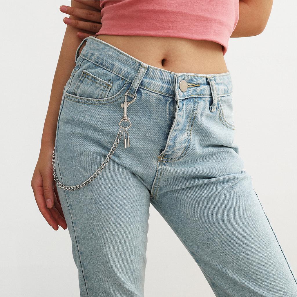 Accessoires, Punk Metall Schlüsselanhänger Körperkette Damen, Personalisierte Schlossförmige Retro Kette Fransen Taillenkette