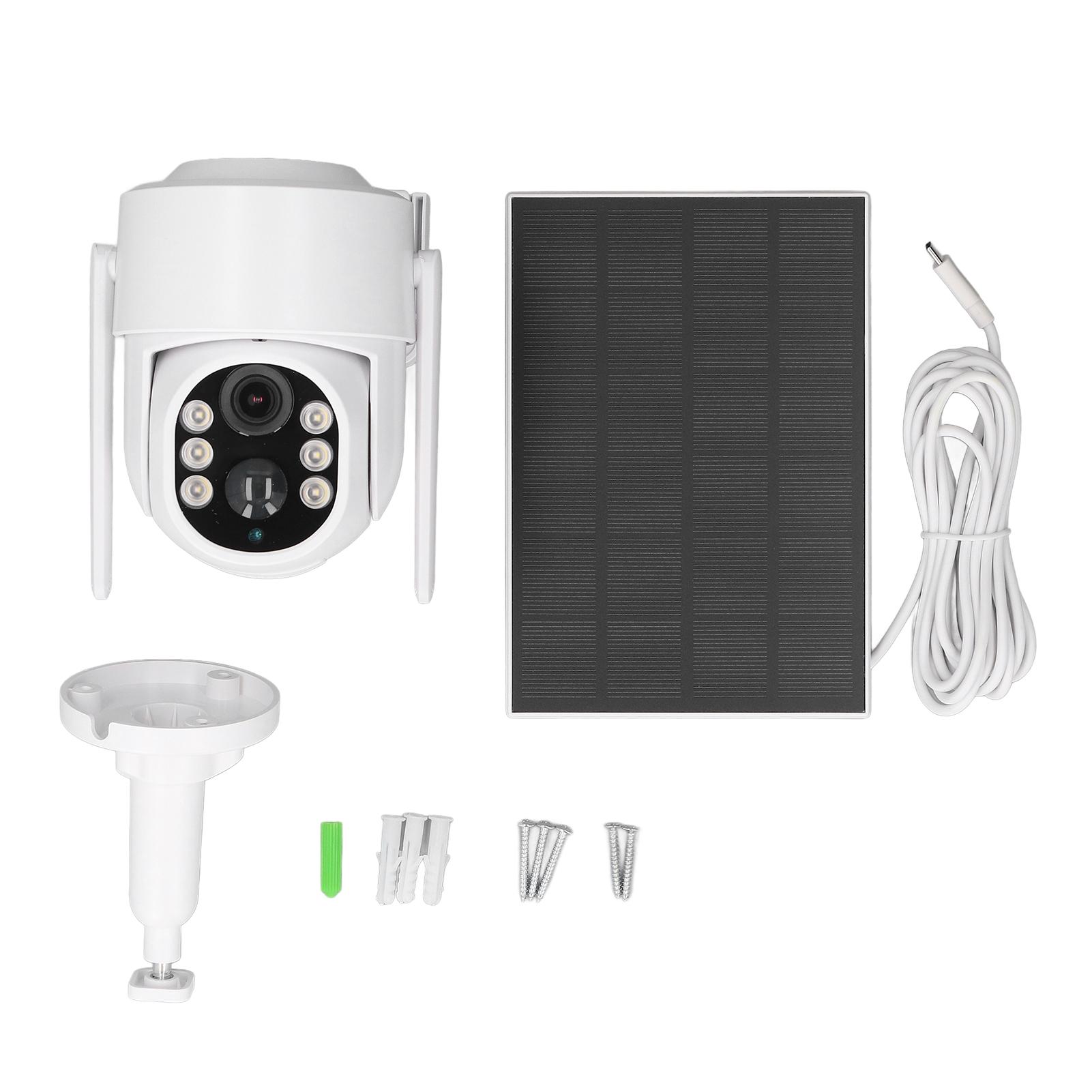 

Outdoor Solar Security Camera Wireless 360 Deg View PIR Motion Detection 2 Way Talk IP65 Waterproof