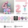 40pcs Gradient Mermaid Tail Shell Balloon 32inch Pink Numbers 1-9 Birthday Balloon Set Ocean Themed Party Decoration Photo Props