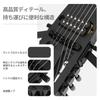 Anygig Travel Chitarra Elettrica Senza Paletta Scala Piena Palissandro Glow Gig Supporti Staccabili Nero - Portatile, Ultraleggera, Silenziosa, 25,5 pollici, Tastiera,
