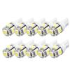 10Pcs W5W 2825 T10 Wedge 5-SMD 5050 Xenon White Light LED Bulbs Car Auto Lights