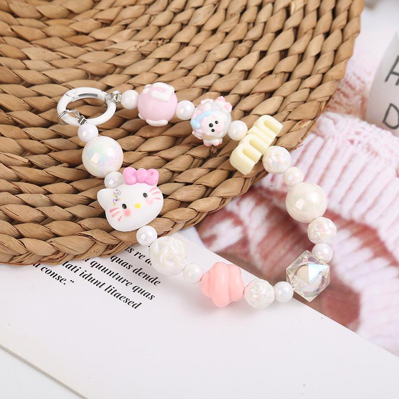 Beaded Hand-Painted Phone Lanyards & KT Cat Keychain Accessories