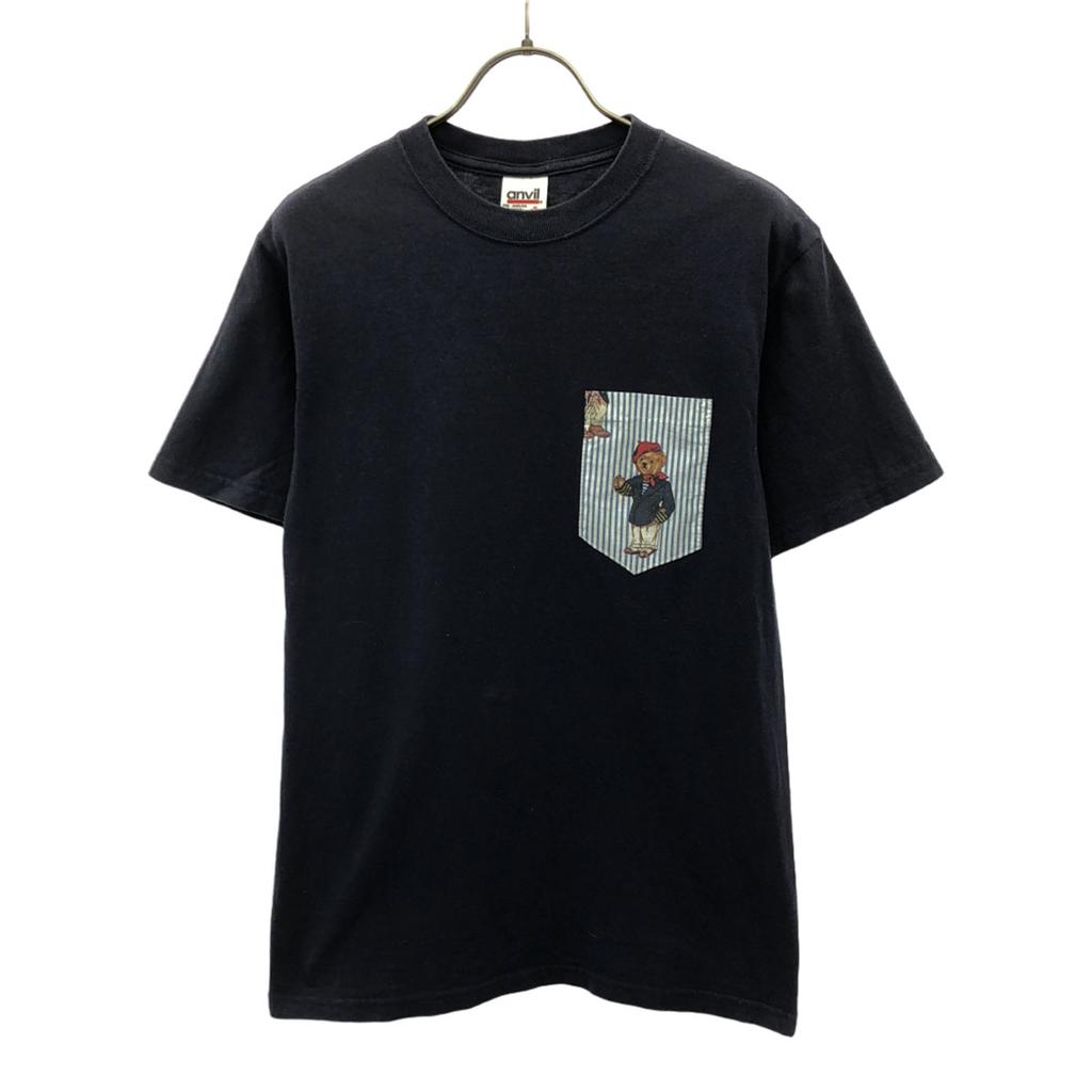 Anbil Made In USA Print Pattern Short Sleeve T-shirt S Navy Men's Used