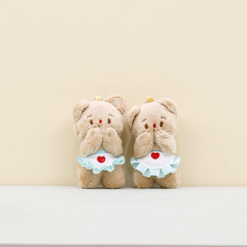 Adorable Cute Yellow Bear Plush Pendant Keychain Doll Soft Toy For Bags