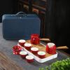 Travel Tea Set High-end Kung Fu Tea Set Business Gift Tea Set Ji Blue Glaze Ceramic Tea Set