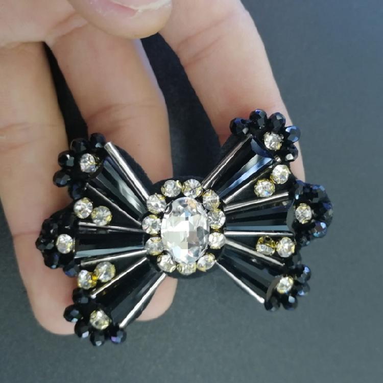 5 Pcs Bowknot Sewing Patches Rhinestones Bows Patches Decorative Patches Sewing Accessories