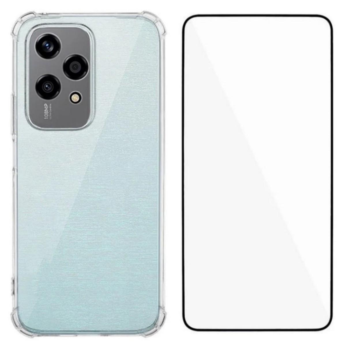 

For Honor 200 Lite TPU Case WANLONFENG WL3 Series 1.5mm Phone Cover with Tempered Glass Film Transparent