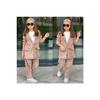 Girls' Velvet Cool Elegant 3 Piece Jacket Set 9068 Mink