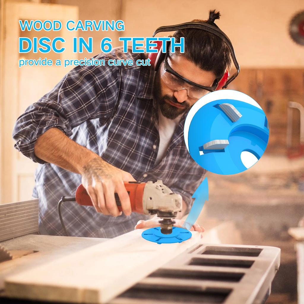 6 Tanden Hout Turbo Snijschijf Hout Slijpschijf 5/8" 7/8" 22mm Arbor Bus Turbo Theeblad voor Houtsnijden Vormgeven